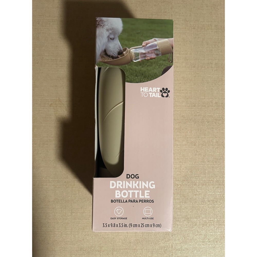 Heart to Tail Dog Travel Drinking Water Dispenser Bottle Portable w/ Treat